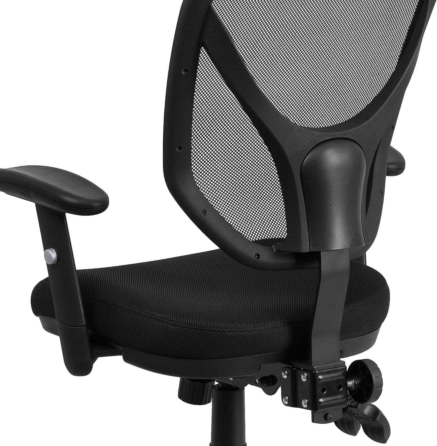 image:imageFlash Furniture Sam MidBack Black Mesh Multifunction Swivel Ergonomic Task Office Chair with Adjustable Arms