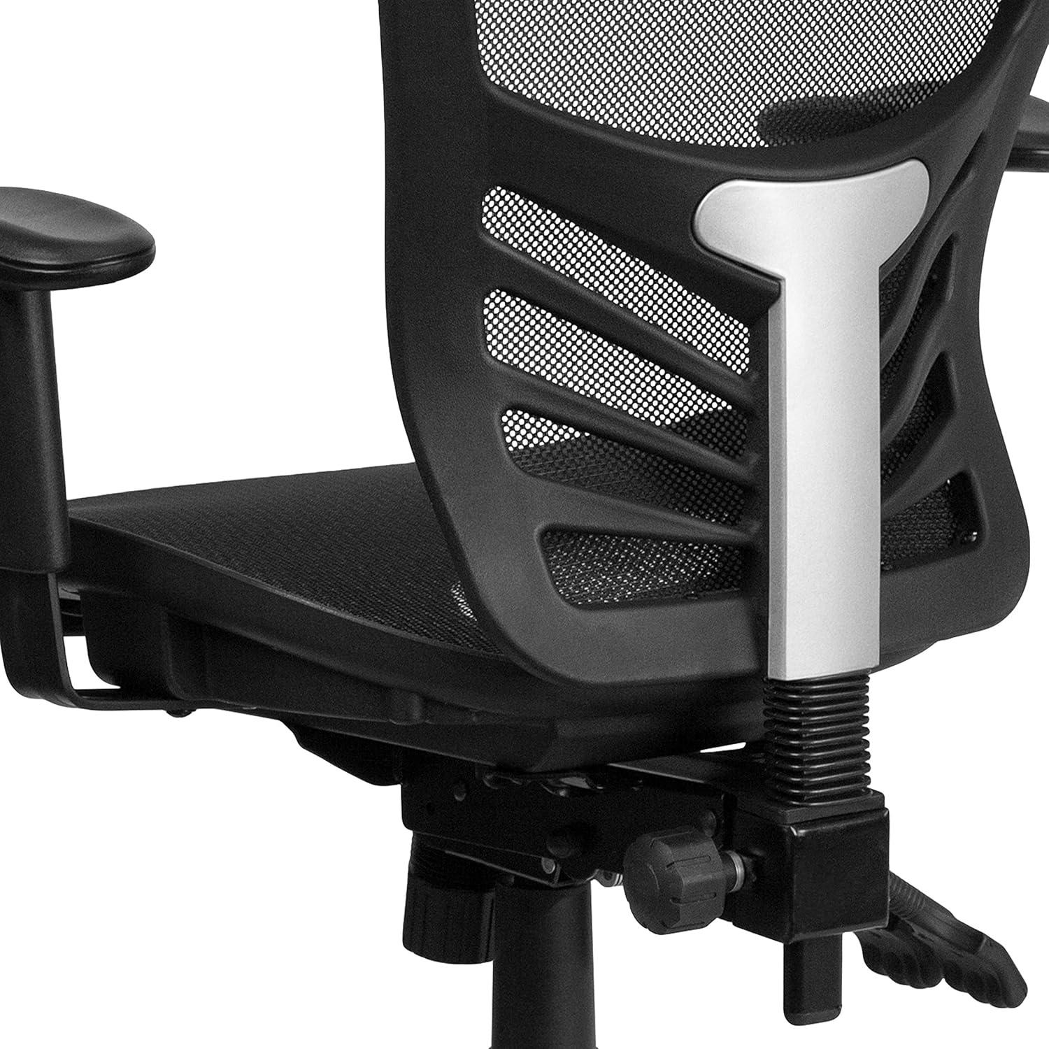 image:imageFlash Furniture Sam MidBack Transparent Gray Mesh Multifunction Executive Swivel Ergonomic Office Chair with Adjustable ArmsBlack