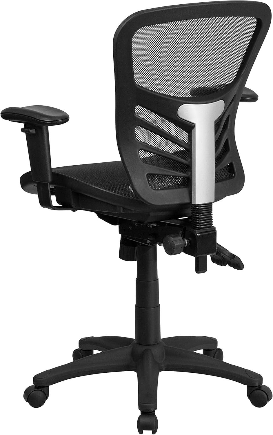 image:imageFlash Furniture Sam MidBack Transparent Gray Mesh Multifunction Executive Swivel Ergonomic Office Chair with Adjustable ArmsBlack