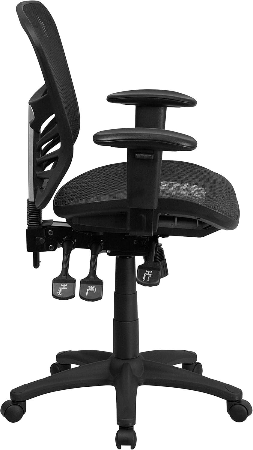 image:imageFlash Furniture Sam MidBack Transparent Gray Mesh Multifunction Executive Swivel Ergonomic Office Chair with Adjustable ArmsBlack