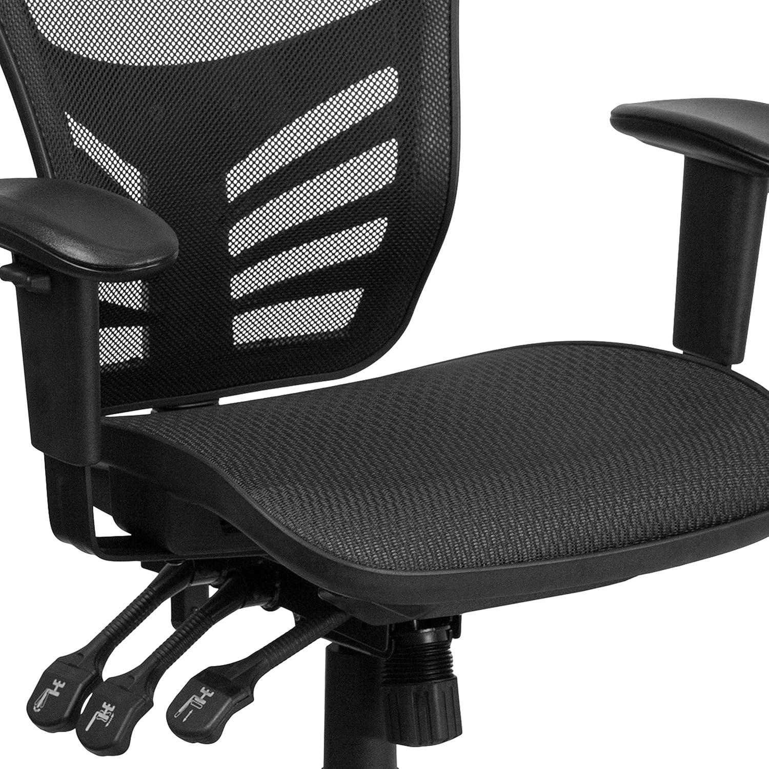 image:imageFlash Furniture Sam MidBack Transparent Gray Mesh Multifunction Executive Swivel Ergonomic Office Chair with Adjustable ArmsBlack