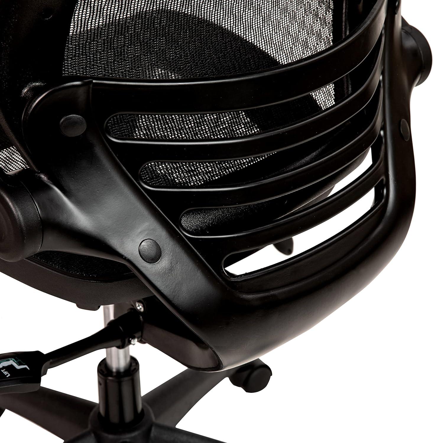 image:imageFlash Furniture Warfield MidBack Transparent Black Mesh Executive Swivel Office Chair with Graphite Silver Frame and FlipUp ArmsBlack MeshBlack Frame