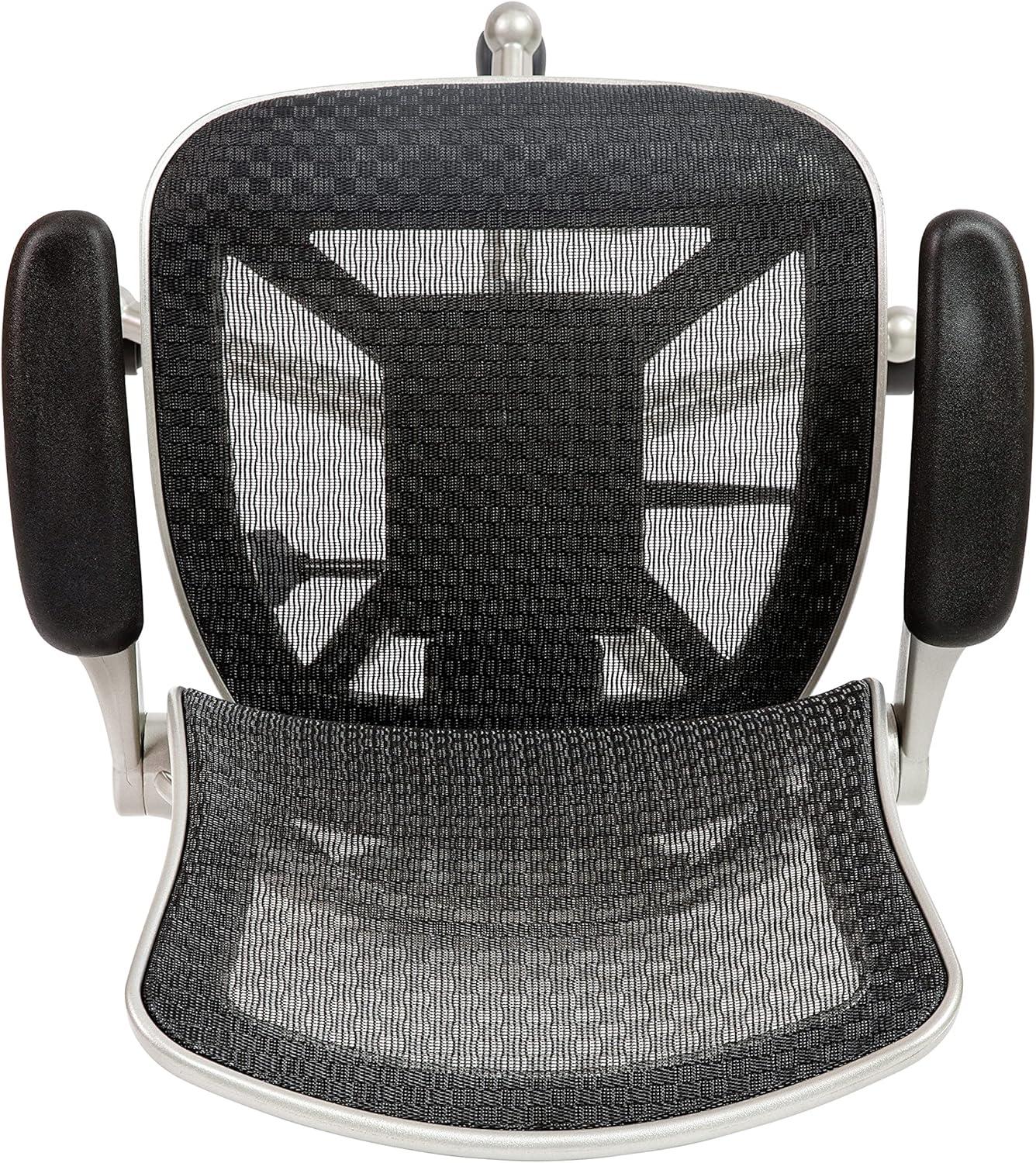 image:imageFlash Furniture Warfield MidBack Transparent Black Mesh Executive Swivel Office Chair with Graphite Silver Frame and FlipUp ArmsBlack MeshGraphite Silver Frame