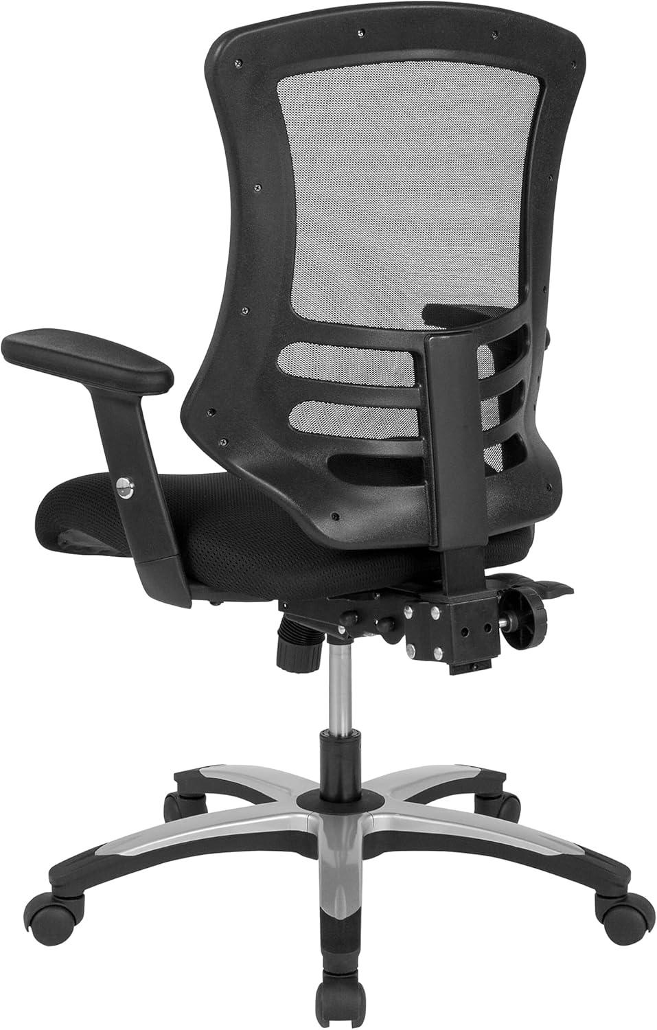 image:imageFlash Furniture Waylon High Back Black Mesh Multifunction Executive Swivel Ergonomic Office Chair with Molded Foam Seat and Adjustable ArmsBlack