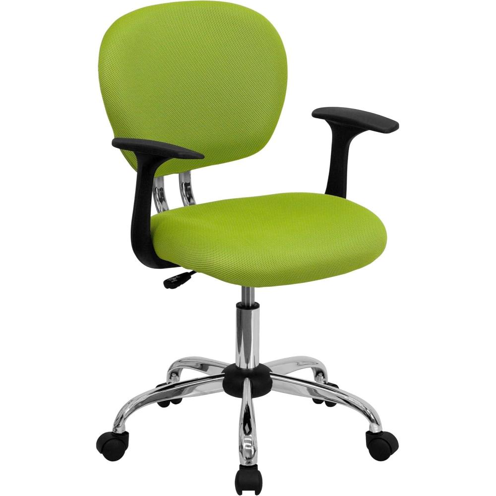 image:imageFlash Furniture Beverly MidBack Apple Green Mesh Padded Swivel Task Office Chair with Chrome Base and Arms