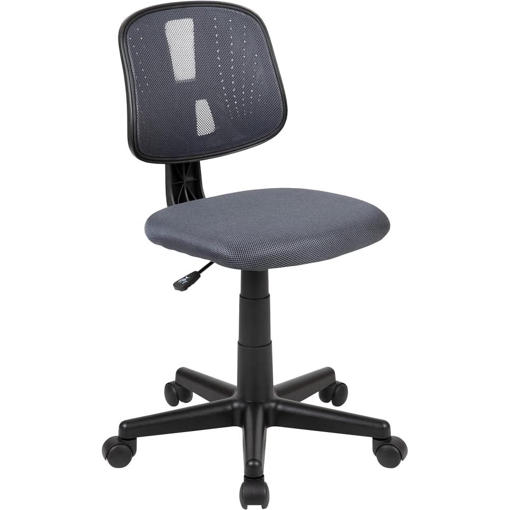 image:imageFlash Furniture Flash Fundamentals MidBack Swivel Task Office Chair with Pivot Back HeightAdjustable Ergonomic Mesh Office Desk Chair BlackGrey