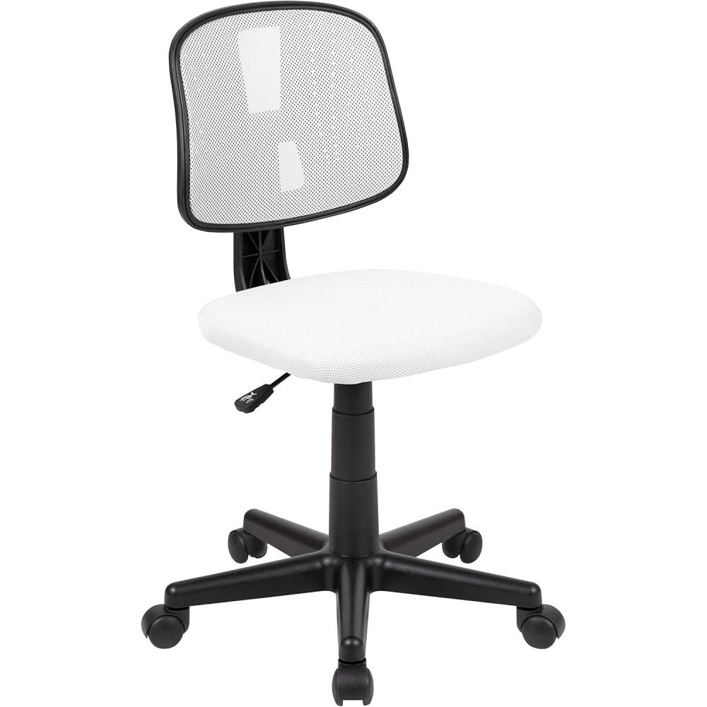 image:imageFlash Furniture Flash Fundamentals MidBack Swivel Task Office Chair with Pivot Back HeightAdjustable Ergonomic Mesh Office Desk Chair BlackWhite