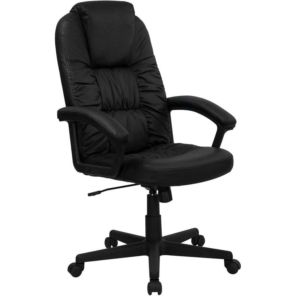 image:imageFlash Furniture Hansel High Back Black LeatherSoft Executive Swivel Office Chair with Arms