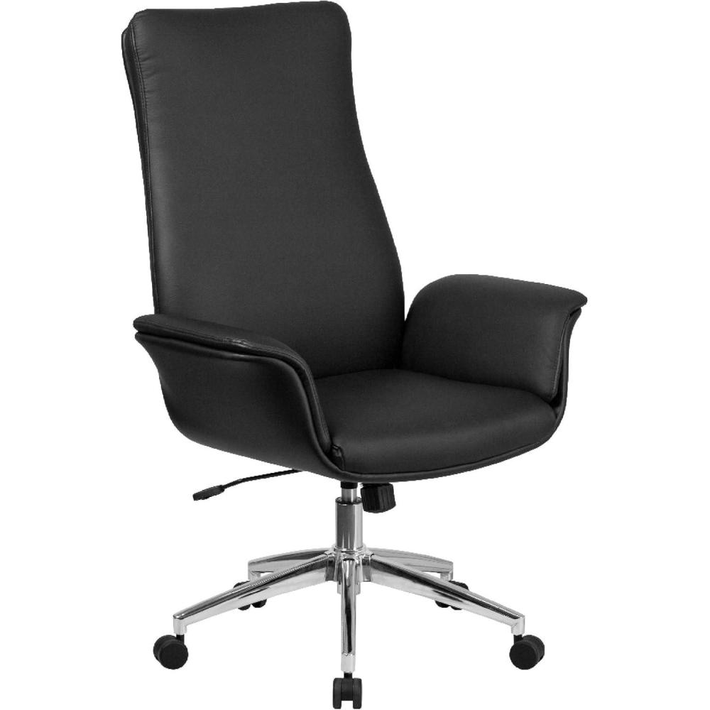image:imageFlash Furniture High Back Black LeatherSoft Executive Swivel Office Chair with Flared Arms