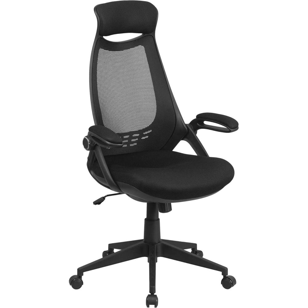image:imageFlash Furniture Ivan High Back Black Mesh Executive Swivel Office Chair with FlipUp Arms