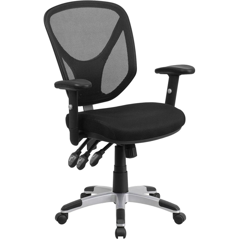 image:imageFlash Furniture Sam MidBack Black Mesh Multifunction Swivel Ergonomic Task Office Chair with Adjustable Arms