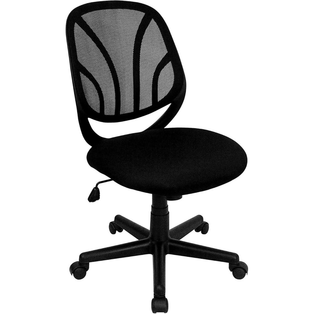 image:imageFlash Furniture YGO Office Chair MidBack Black Mesh Swivel Task Office ChairWithout Arms