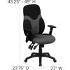 Flash Furniture Abbott High Back Ergonomic Black and Gray Mesh Swivel Task Office Chair with Adjustable Arms