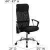 Flash Furniture Abney High Back Black Leather and Mesh Swivel Task Office Chair with Arms