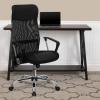Flash Furniture Abney High Back Black Leather and Mesh Swivel Task Office Chair with Arms