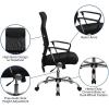 Flash Furniture Abney High Back Black Leather and Mesh Swivel Task Office Chair with Arms