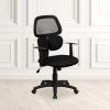 Flash Furniture Ariel Mid-Back Black Mesh Swivel Task Office Chair with Flexible Dual Lumbar Support and Arms