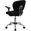 Flash Furniture Beverly Mid-Back Black Mesh Padded Swivel Task Office Chair with Chrome Base and Arms