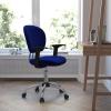 Flash Furniture Beverly Mid-Back Blue Mesh Padded Swivel Task Office Chair with Chrome Base and Arms