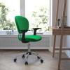 Flash Furniture Beverly Mid-Back Coffee Brown Mesh Padded Swivel Task Office Chair with Chrome Base and Arms(Bright Green)