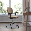 Flash Furniture Beverly Mid-Back Coffee Brown Mesh Padded Swivel Task Office Chair with Chrome Base and Arms(Coffee Brown)
