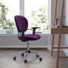 Flash Furniture Beverly Mid-Back Coffee Brown Mesh Padded Swivel Task Office Chair with Chrome Base and Arms(Purple)