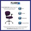 Flash Furniture Beverly Mid-Back Coffee Brown Mesh Padded Swivel Task Office Chair with Chrome Base and Arms(Purple)