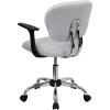 Flash Furniture Beverly Mid-Back Coffee Brown Mesh Padded Swivel Task Office Chair with Chrome Base and Arms(White)