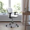 Flash Furniture Beverly Mid-Back Coffee Brown Mesh Padded Swivel Task Office Chair with Chrome Base and Arms(White)