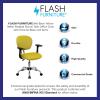 Flash Furniture Beverly Mid-Back Coffee Brown Mesh Padded Swivel Task Office Chair with Chrome Base and Arms(Yellow)