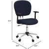 Flash Furniture Beverly Mid-Back Navy Mesh Padded Swivel Task Office Chair with Chrome Base and Arms