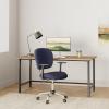 Flash Furniture Beverly Mid-Back Navy Mesh Padded Swivel Task Office Chair with Chrome Base and Arms