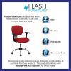 Flash Furniture Beverly Mid-Back Red Mesh Padded Swivel Task Office Chair with Chrome Base and Arms