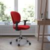 Flash Furniture Beverly Mid-Back Red Mesh Padded Swivel Task Office Chair with Chrome Base and Arms