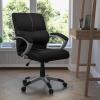 Flash Furniture Bodie Mid-Back Black LeatherSoft Contemporary Swivel Manager’s Office Chair with Arms
