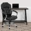 Flash Furniture Dorothy High Back Transitional Style Black LeatherSoft Executive Swivel Office Chair with Arms