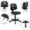 Flash Furniture Flash Fundamentals Mid-Back Swivel Task Office Chair with Pivot Back, Height-Adjustable Ergonomic Mesh Office Desk Chair, Black(Black)