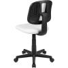Flash Furniture Flash Fundamentals Mid-Back Swivel Task Office Chair with Pivot Back, Height-Adjustable Ergonomic Mesh Office Desk Chair, Black(White)