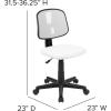 Flash Furniture Flash Fundamentals Mid-Back Swivel Task Office Chair with Pivot Back, Height-Adjustable Ergonomic Mesh Office Desk Chair, Black(White)