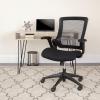 Flash Furniture Hamilton Mid-Back Black Mesh Executive Swivel Office Chair with Molded Foam Seat and Adjustable Arms