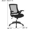 Flash Furniture Hamilton Mid-Back Black Mesh Executive Swivel Office Chair with Molded Foam Seat and Adjustable Arms