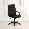 Flash Furniture Hansel High Back Black Leather Executive Swivel Office Chair with Arms