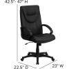 Flash Furniture Hansel High Back Black Leather Executive Swivel Office Chair with Arms