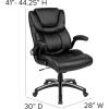 Flash Furniture Hansel High Back Black LeatherSoft Executive Swivel Office Chair with Double Layered Headrest and Open Arms