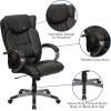 Flash Furniture Hansel High Back Espresso Brown LeatherSoft Executive Swivel Office Chair with Titanium Nylon Base and Loop Arms(Espresso Brown)