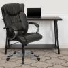 Flash Furniture Hansel High Back Espresso Brown LeatherSoft Executive Swivel Office Chair with Titanium Nylon Base and Loop Arms(Espresso Brown)