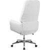 Flash Furniture Hansel High Back Traditional Tufted Black LeatherSoft Executive Swivel Office Chair with Silver Welt Arms(White)