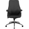 Flash Furniture Hansel Mid-Back Black LeatherSoft Smooth Upholstered Executive Swivel Office Chair with Arms(Black)