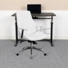 Flash Furniture Hansel Mid-Back Black LeatherSoft Smooth Upholstered Executive Swivel Office Chair with Arms(White)