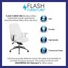 Flash Furniture Hansel Mid-Back Black LeatherSoft Smooth Upholstered Executive Swivel Office Chair with Arms(White)